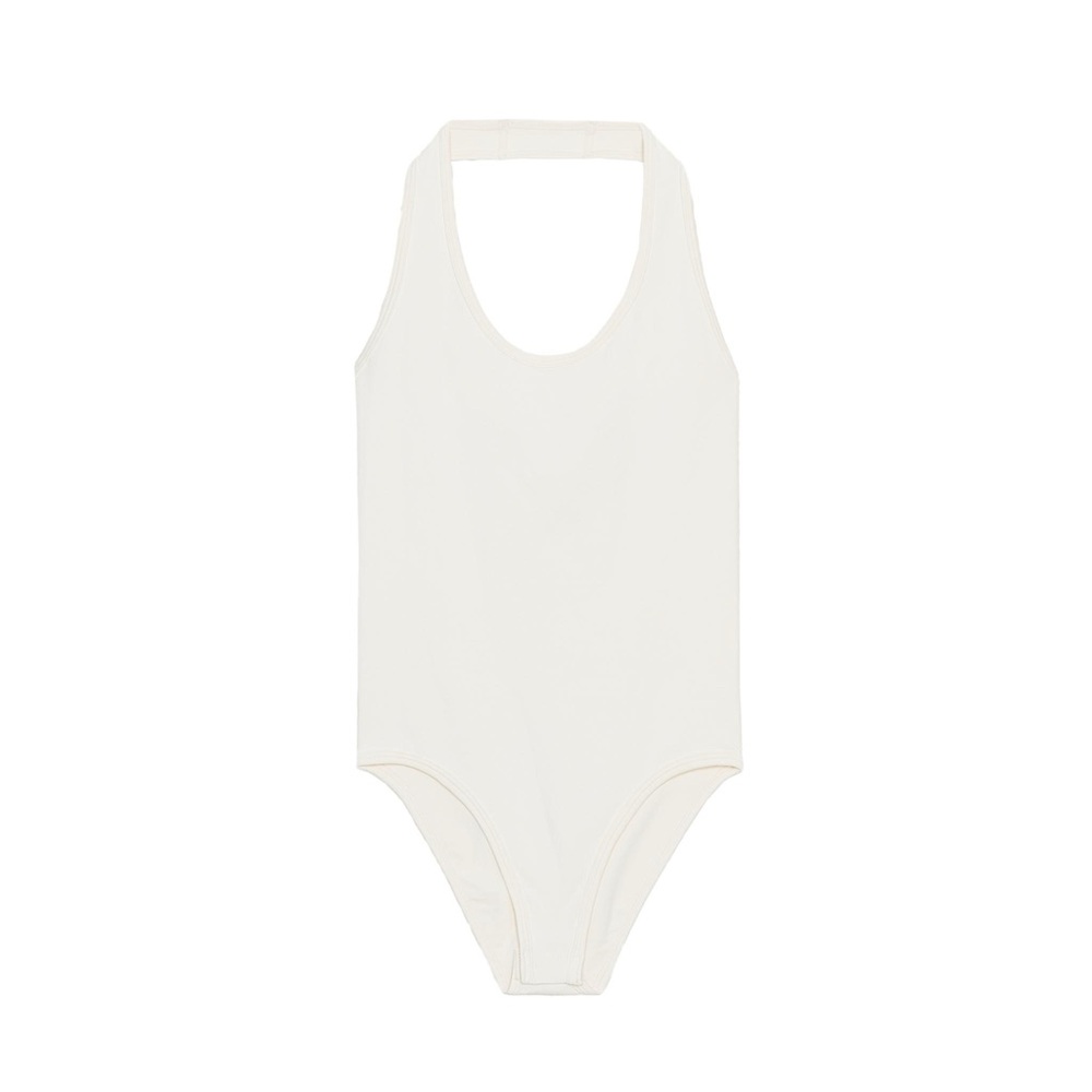 Zara Cream White Halter Bodysuit